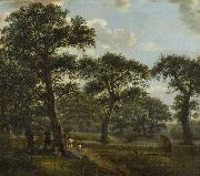 Jan van der Heyden Figures Resting and Promenading in an Oak Forest oil painting reproduction